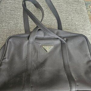 Like new Clean black vinyl modella black large makeup accessories bag  Pocket